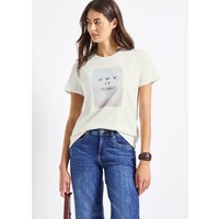 Street One Shaded Partprint Shirt Off White