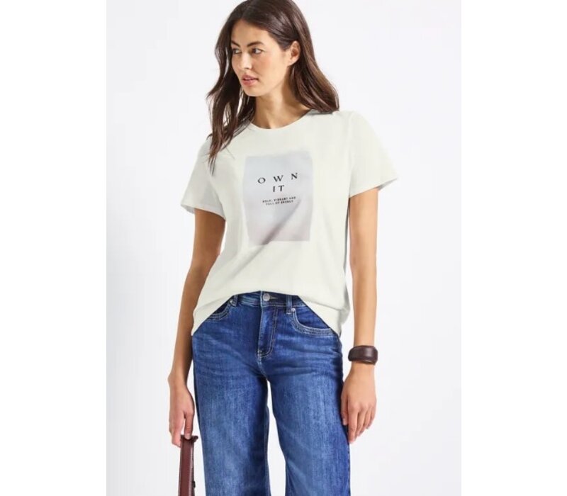 Street One Shaded Partprint Shirt Off White