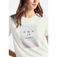 Street One Shaded Partprint Shirt Off White