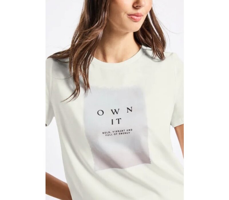 Street One Shaded Partprint Shirt Off White