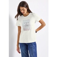 Street One Shaded Partprint Shirt Off White