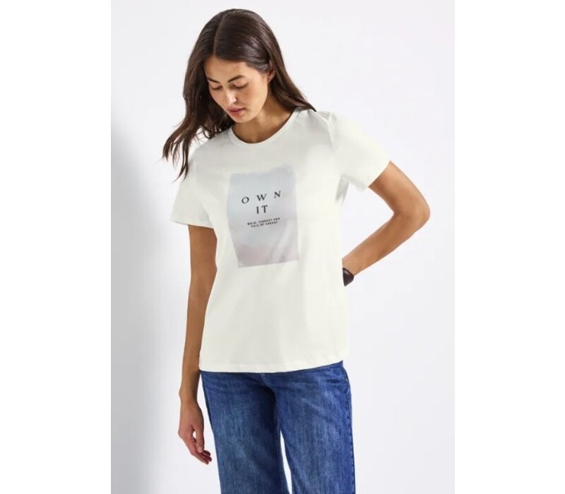 Street One Shaded Partprint Shirt Off White