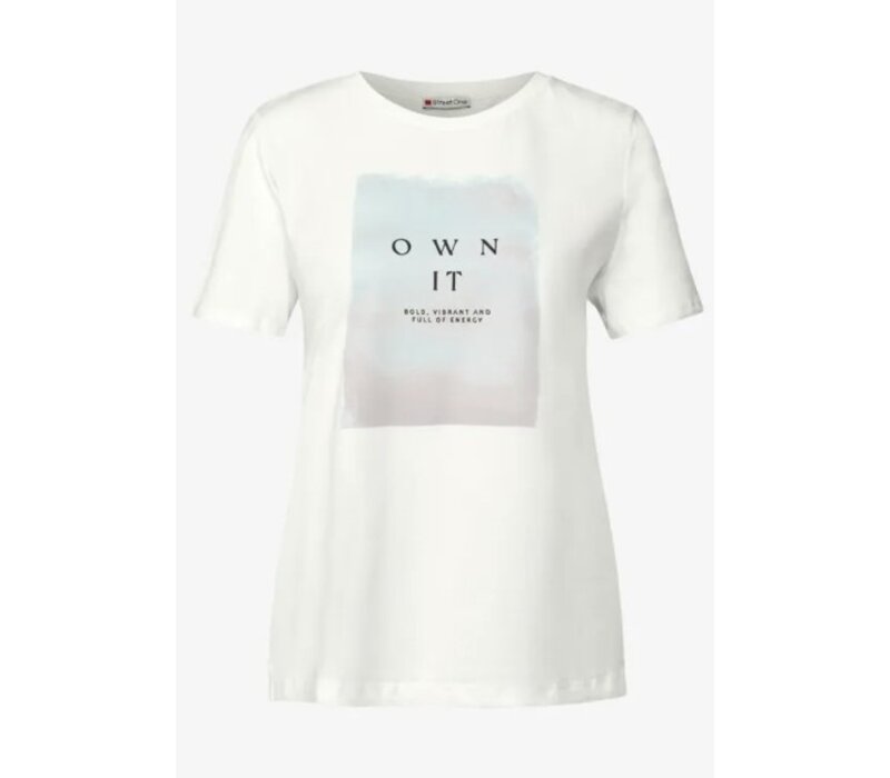 Street One Shaded Partprint Shirt Off White