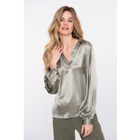 Geisha Satin Blouse Soft Green