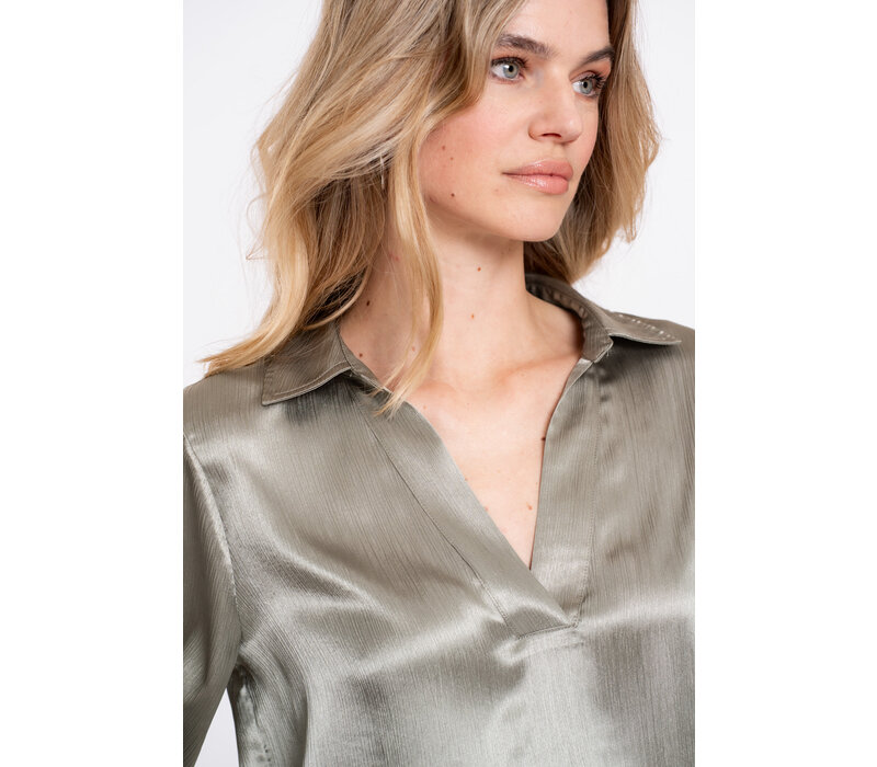 Geisha Satin Blouse Soft Green