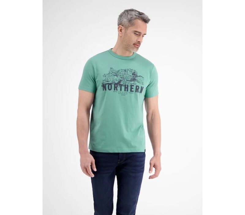 Lerros T-Shirt Serafino Fjord Blue