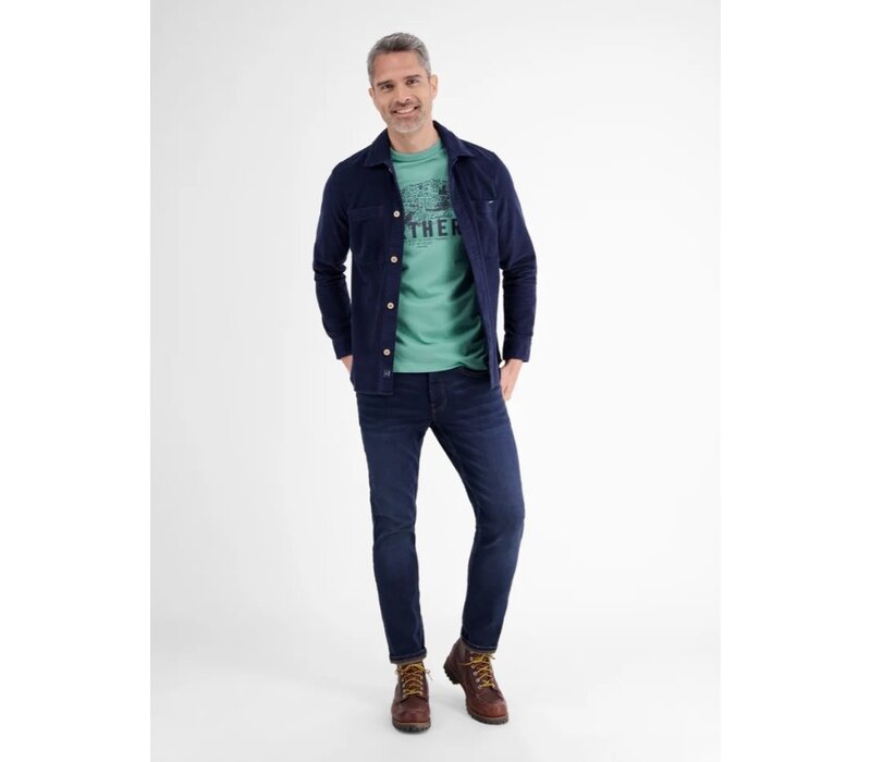 Lerros T-Shirt Serafino Fjord Blue