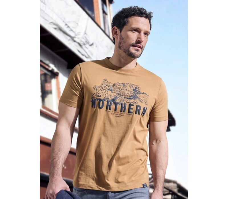 Lerros T-Shirt Serafino Light Coffee