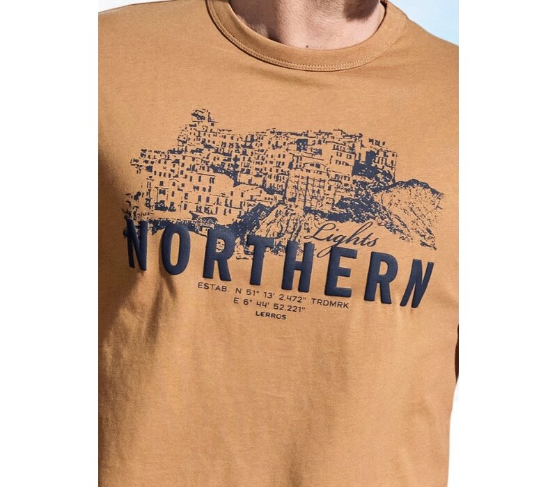 Lerros T-Shirt Serafino Light Coffee