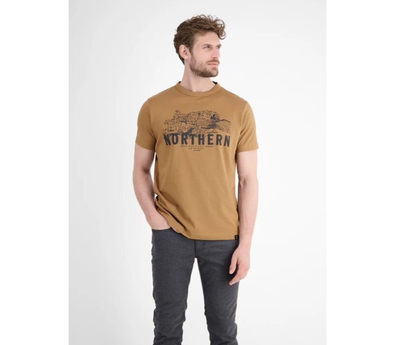 Lerros T-Shirt Serafino Light Coffee