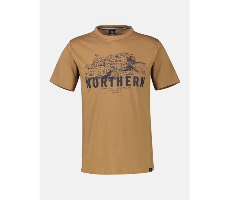 Lerros T-Shirt Serafino Light Coffee