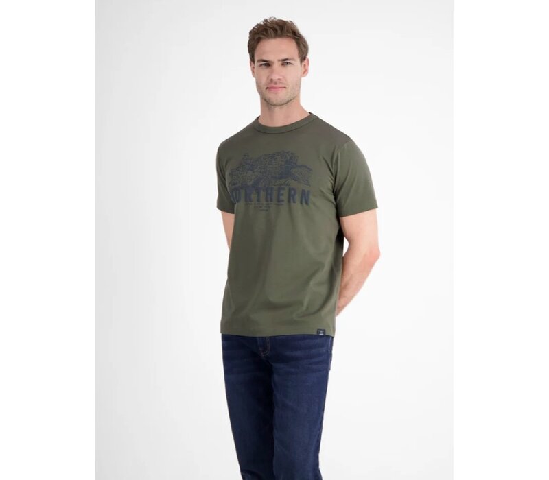 Lerros T-Shirt Serafino Nordic Olive