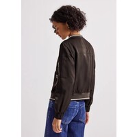 Street One Satin Bomber Blouson Deep Roast Brown