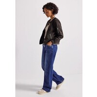 Street One Satin Bomber Blouson Deep Roast Brown