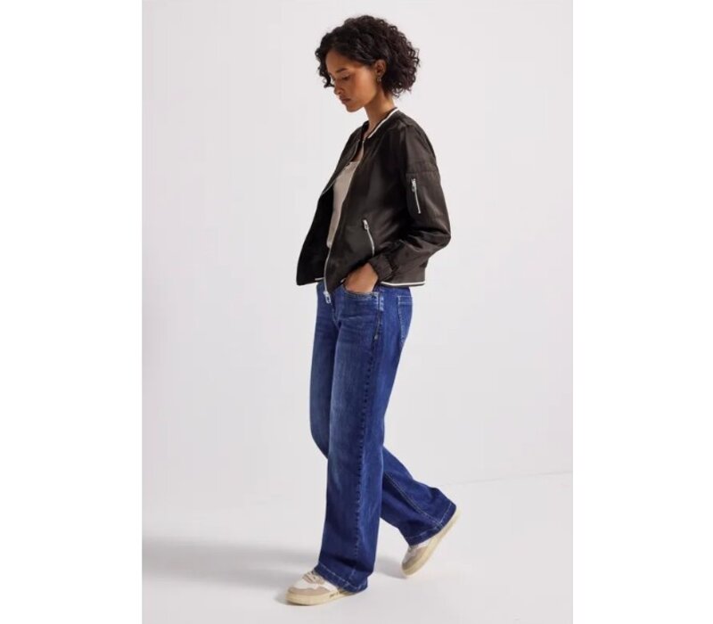 Street One Satin Bomber Blouson Deep Roast Brown