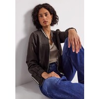 Street One Satin Bomber Blouson Deep Roast Brown