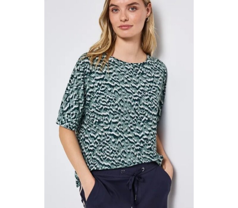 Street One Soft Printed Batwing Shirt Arona Blue