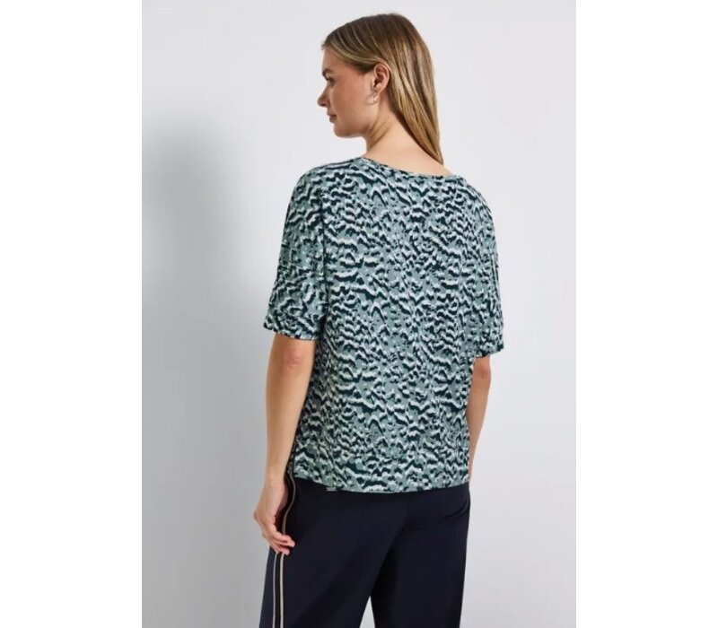 Street One Soft Printed Batwing Shirt Arona Blue