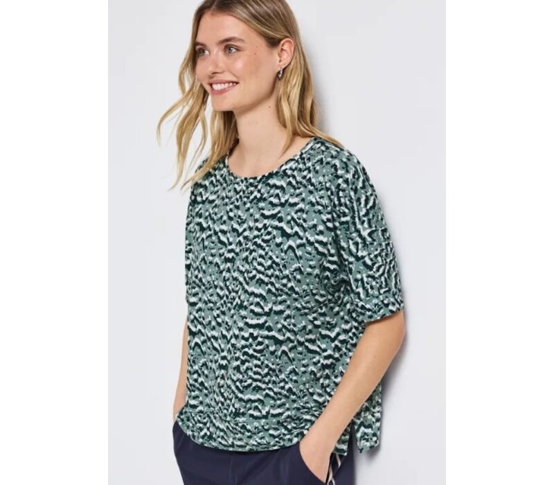 Street One Soft Printed Batwing Shirt Arona Blue