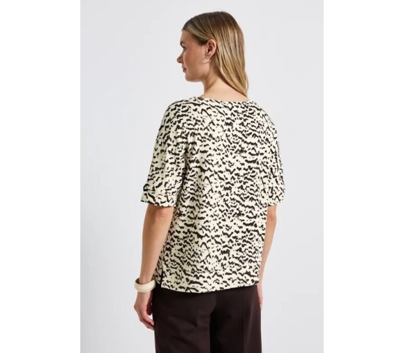 Street One Soft Printed Batwing Shirt Morning Beige