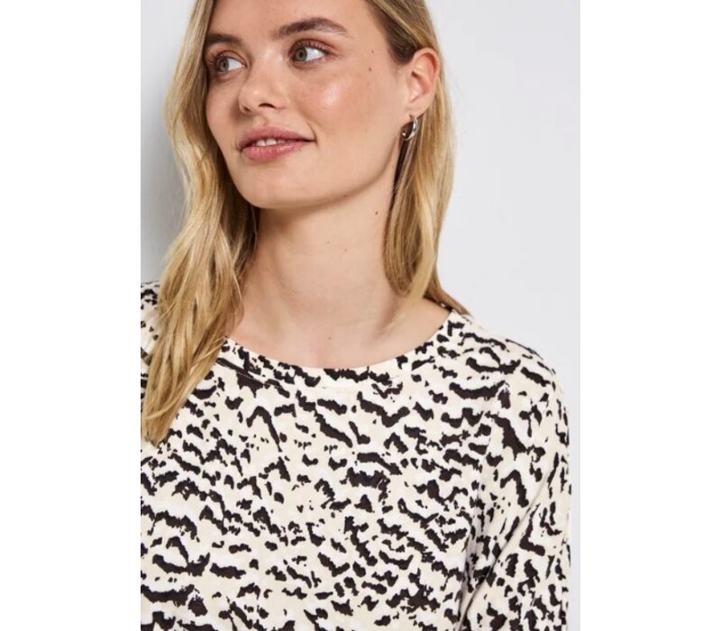 Street One Soft Printed Batwing Shirt Morning Beige