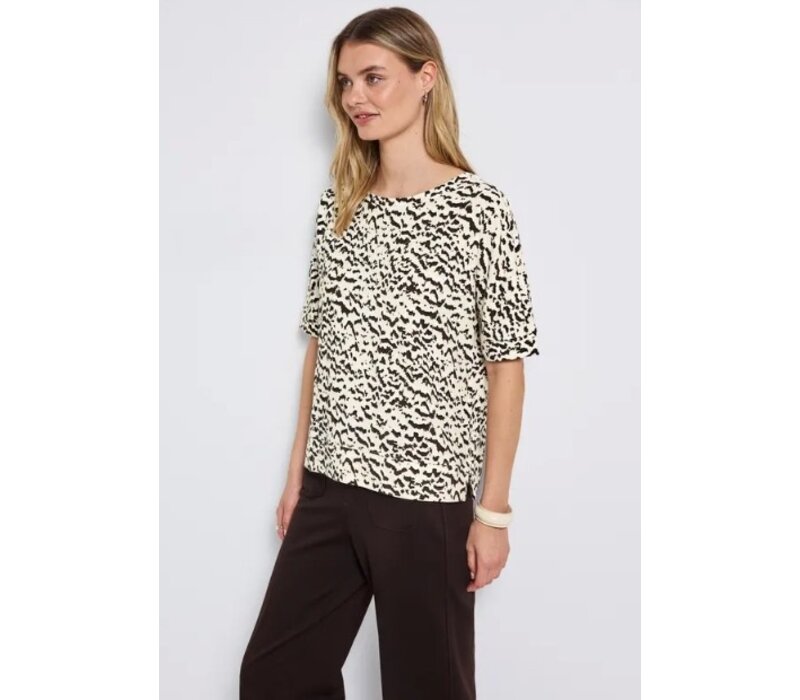 Street One Soft Printed Batwing Shirt Morning Beige