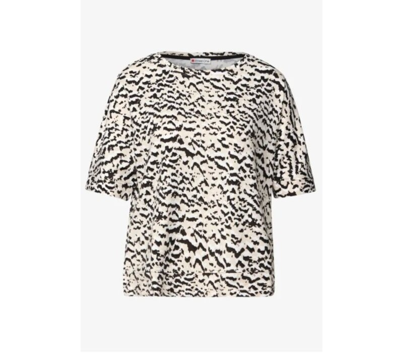 Street One Soft Printed Batwing Shirt Morning Beige