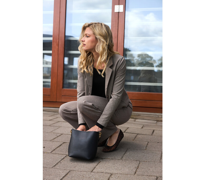 Red Button Skipper Punta Pinstripe Warm Taupe