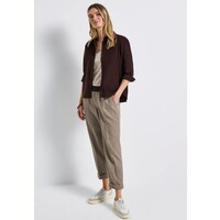 Street One Chino Melange Tape Mid Waist Bark Brown