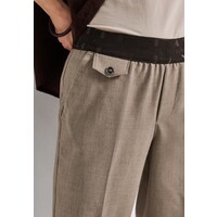 Street One Chino Melange Tape Mid Waist Bark Brown