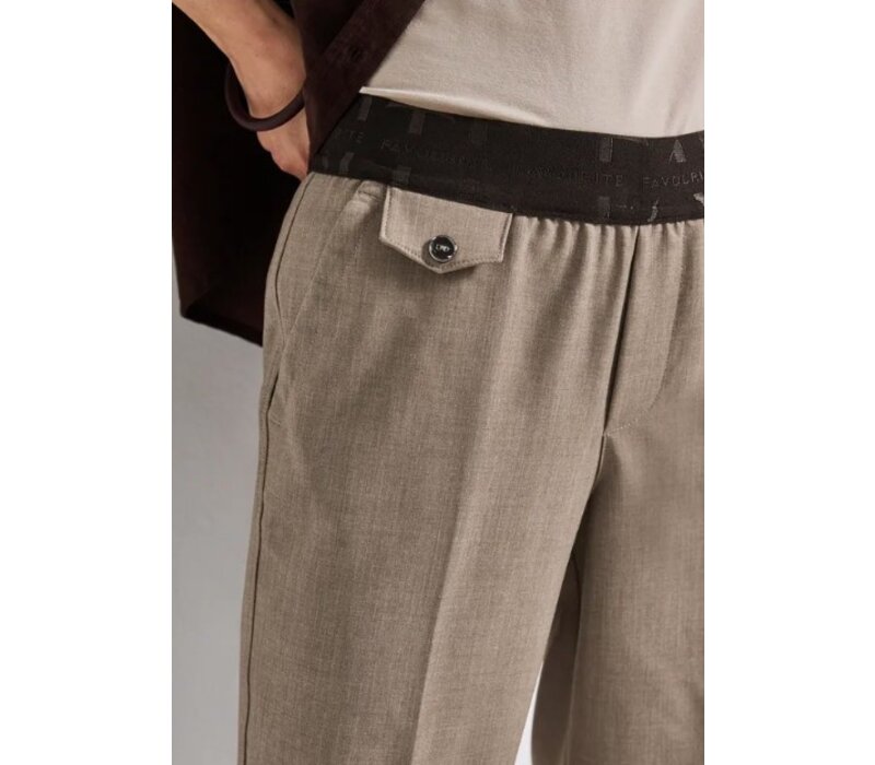 Street One Chino Melange Tape Mid Waist Bark Brown