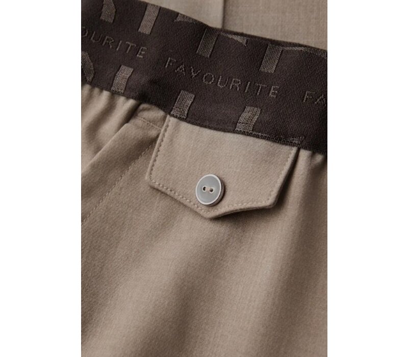 Street One Chino Melange Tape Mid Waist Bark Brown