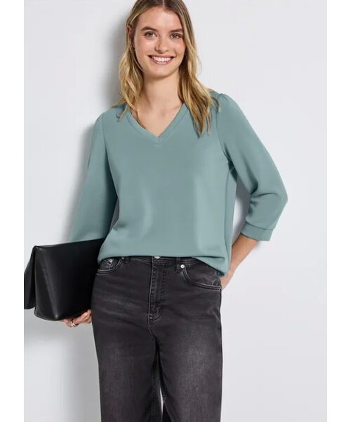 StreetOne Street One V-Neck Silk Look Shirt