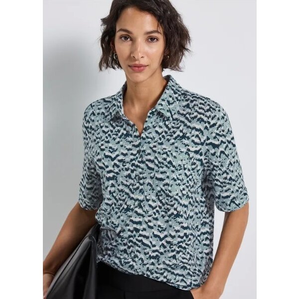 Street One Printed Blouse Shirt Pocket 