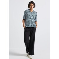 Street One Printed Blouse Shirt Pocket Arona Blue