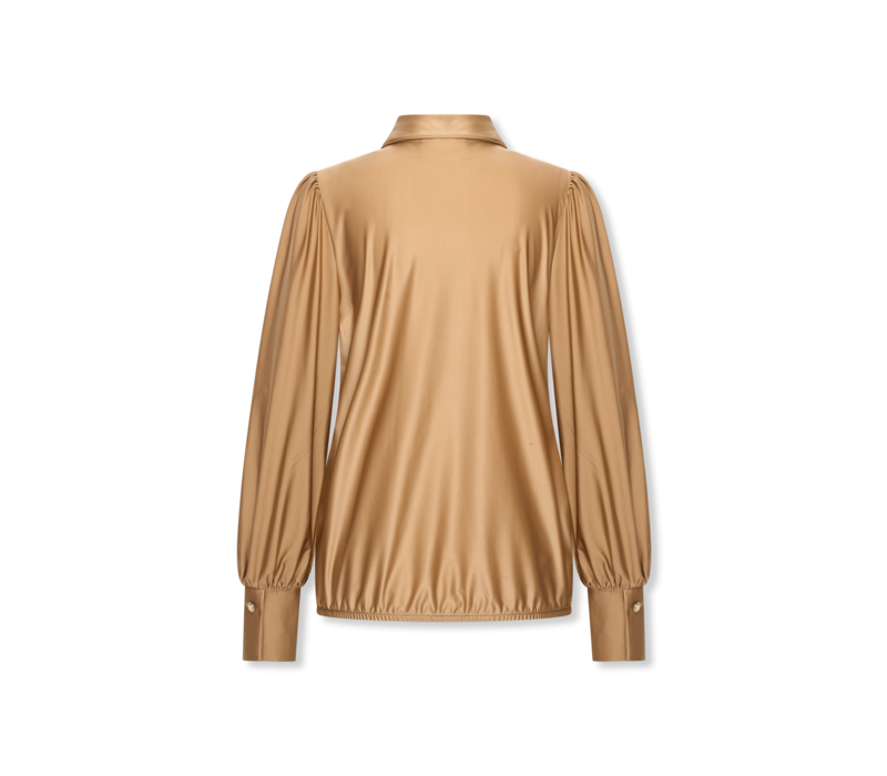 Helena Hart Top Seda Glans Camel