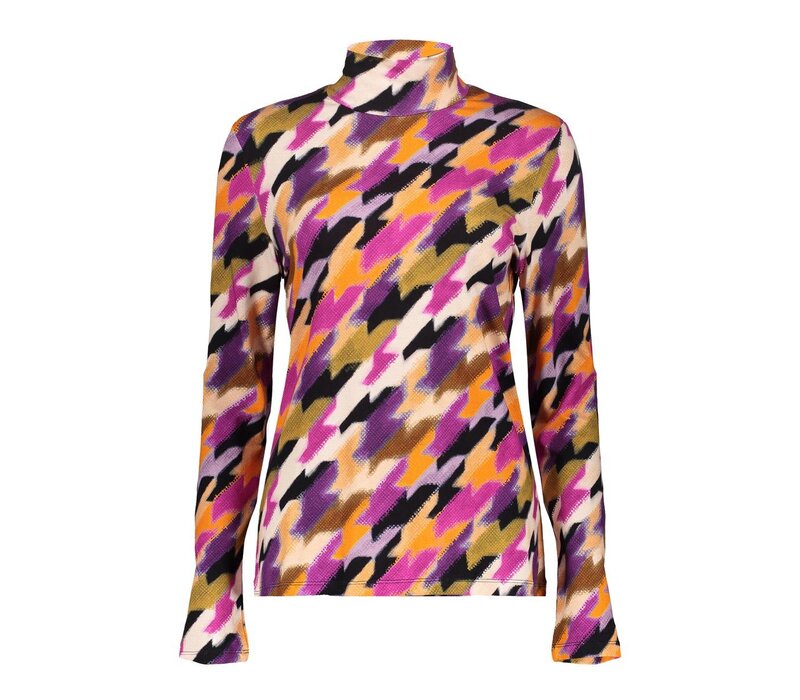 Geisha Top with Col Jersey Fuchsia Purple