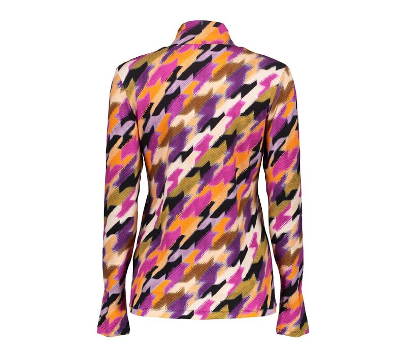 Geisha Top with Col Jersey Fuchsia Purple