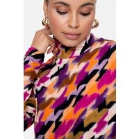 Geisha Top with Col Jersey Fuchsia Purple