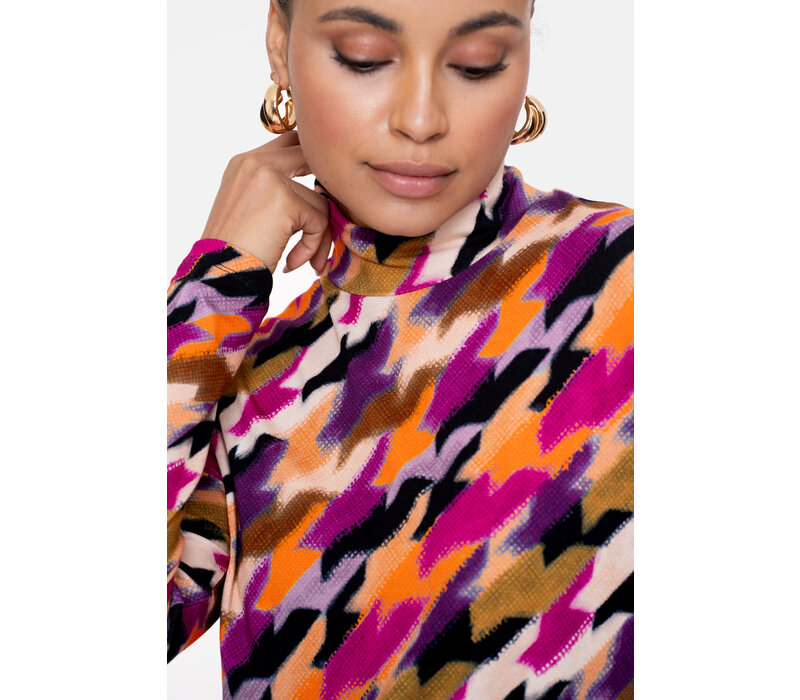 Geisha Top with Col Jersey Fuchsia Purple