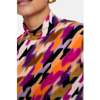 Geisha Top with Col Jersey Fuchsia Purple
