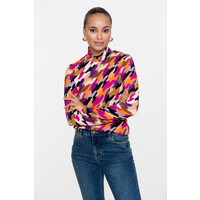 Geisha Top with Col Jersey Fuchsia Purple