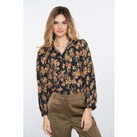 Geisha Blouse Flowers Black Yellow