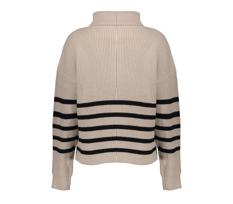 Geisha Pullover Zip Striped Sand