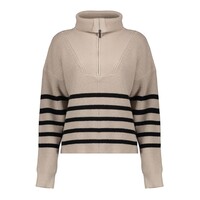 Geisha Pullover Zip Striped Sand