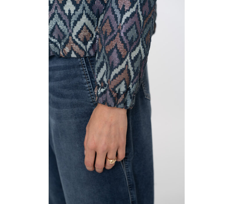 Geisha Jacket Print Blue