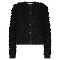 Red Button Jacket Loops Black