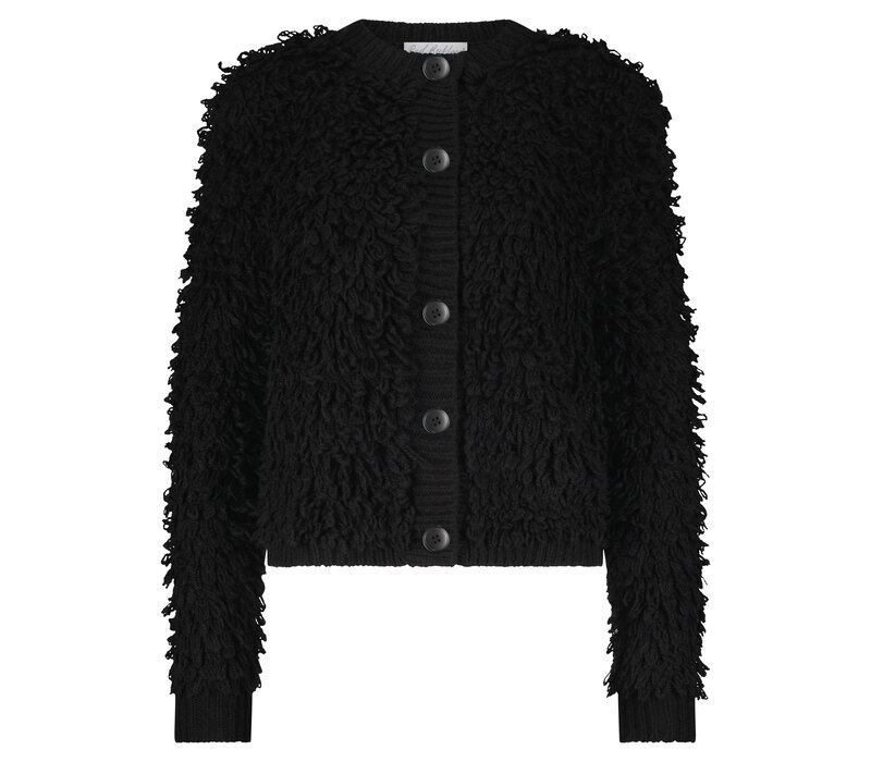 Red Button Jacket Loops Black