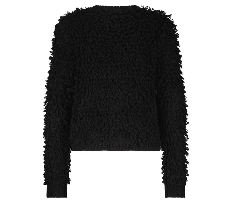 Red Button Jacket Loops Black