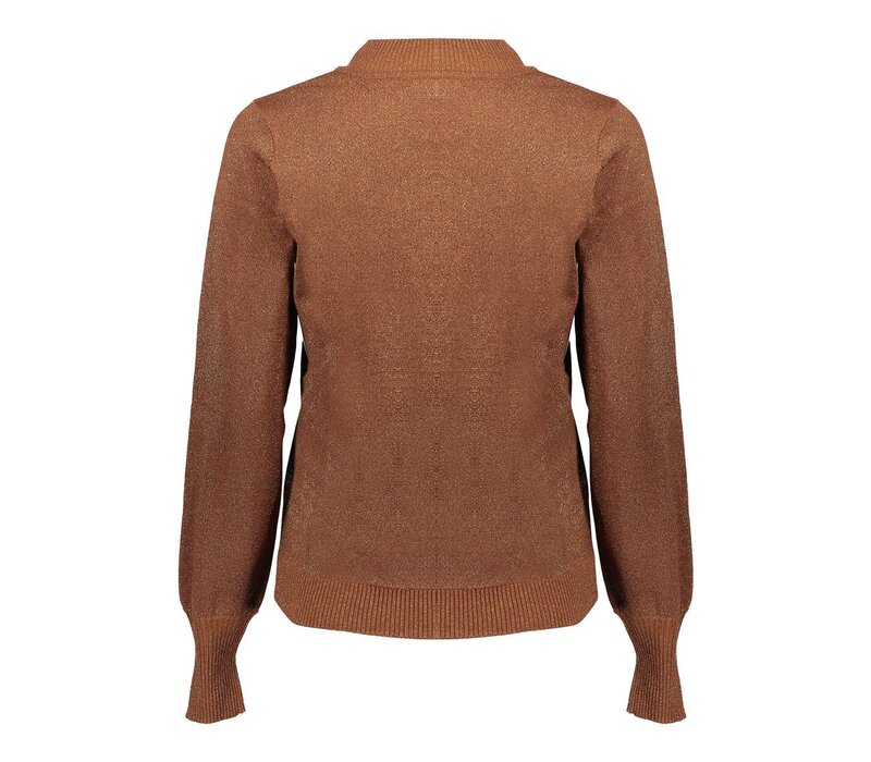 Geisha Pullover Basic Turtle Lurex Camel Copper